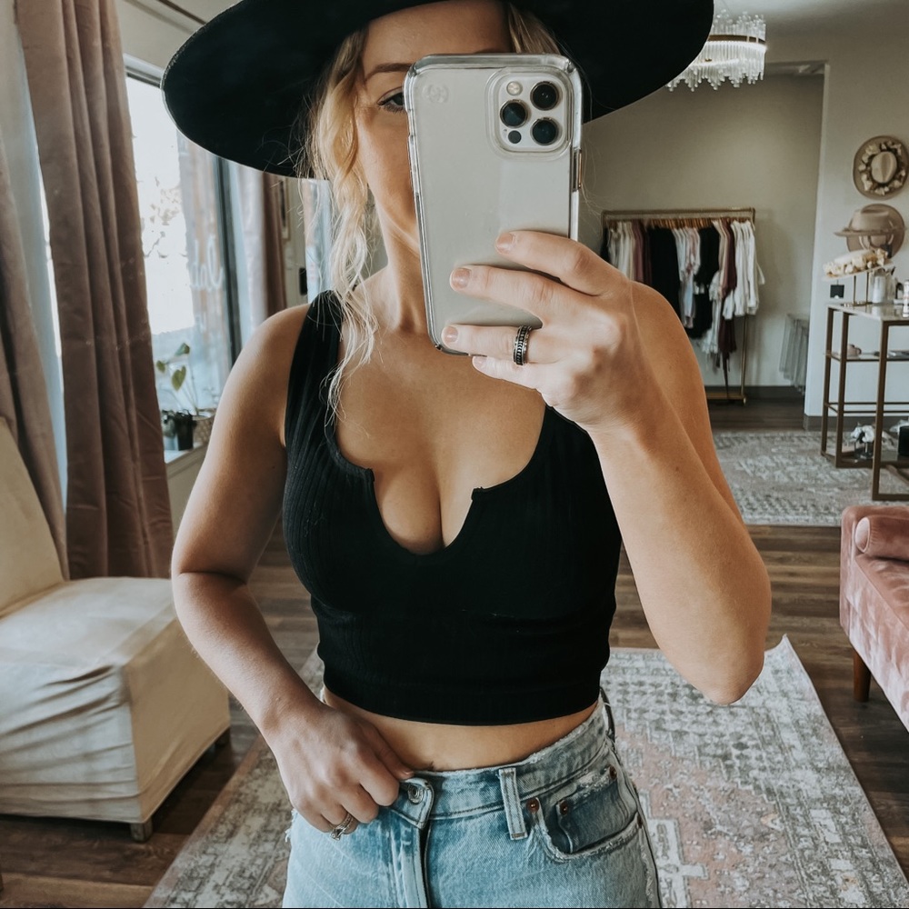 Split front Crop Top